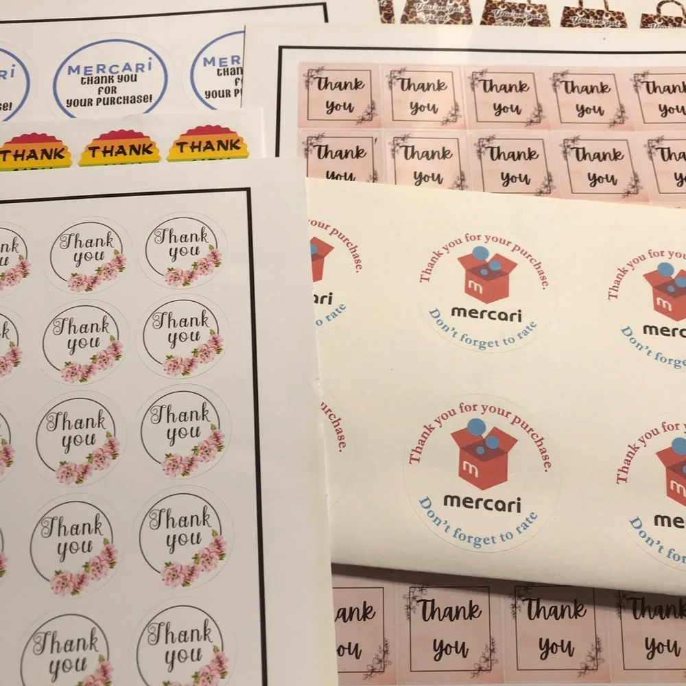 5 random choice mystery pick thank you sticker sheets